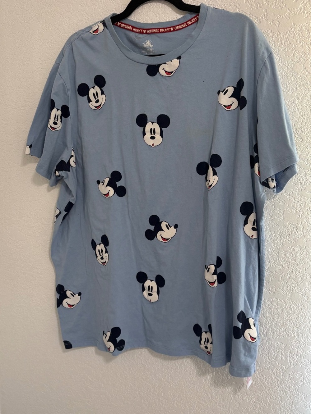 Disney Mickey Mouse All Over Print Blue Graphic T-Shirt